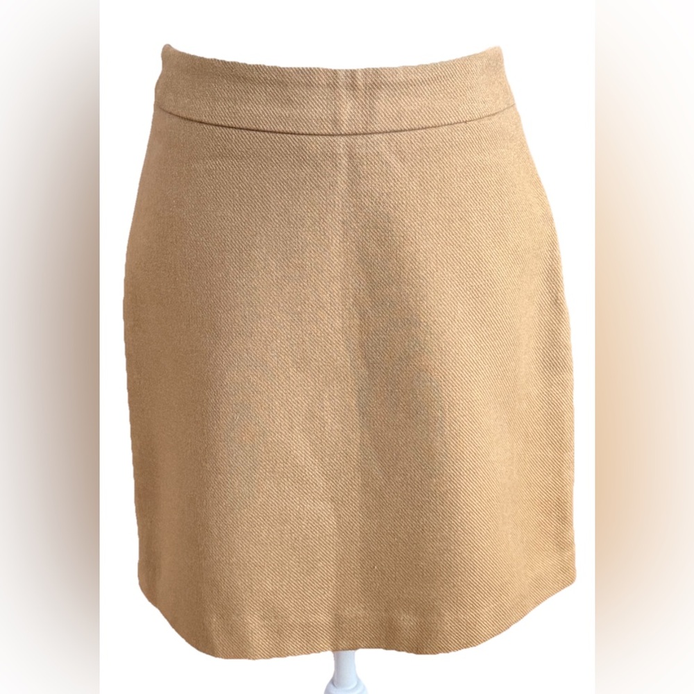 NWT NINE WEST Elmore Tan Wool Blend Tailored Mini Pencil Skirt Size XS